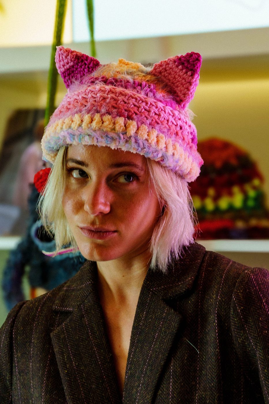 Knit hat portrait